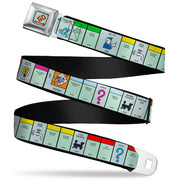 Monopoly GO Space Full Color Seatbelt Belt - Monopoly Game Board Space Blocks Webbing Seatbelt Belts Hasbro