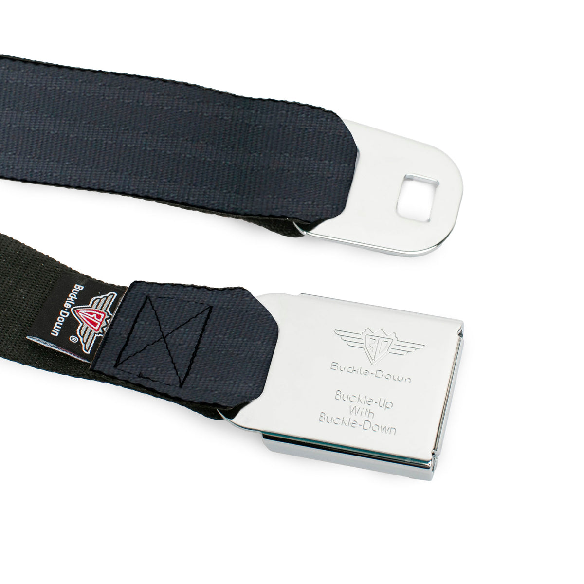 MOPAR Logo Full Color Black/Blue/White Seatbelt Belt - Black Panel Webbing Seatbelt Belts Mopar