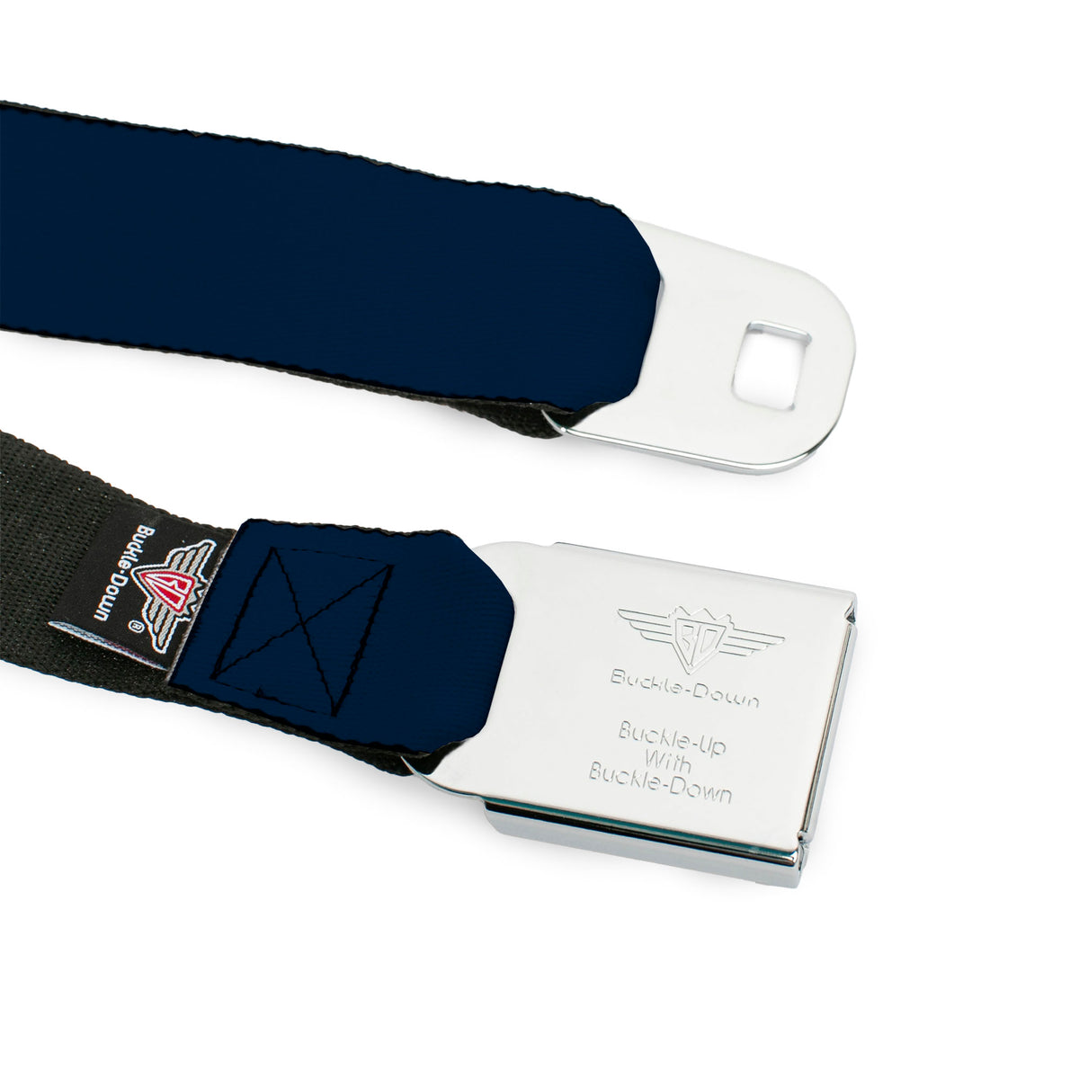 MOPAR Logo Full Color Black White Seatbelt Belt - Navy Webbing Seatbelt Belts Mopar