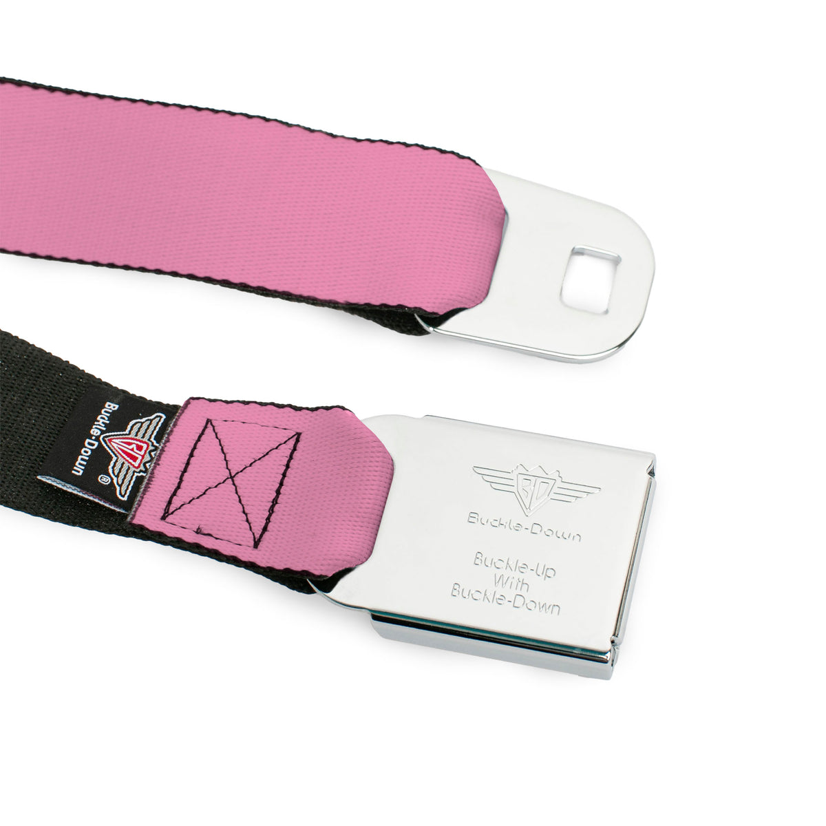 Dodge Red Rhombus Seatbelt Belt - Baby Pink Webbing Seatbelt Belts Dodge