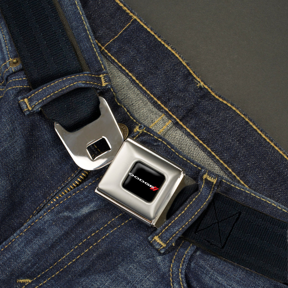 Dodge Red Rhombus Seatbelt Belt - Black Panel Webbing Seatbelt Belts Dodge