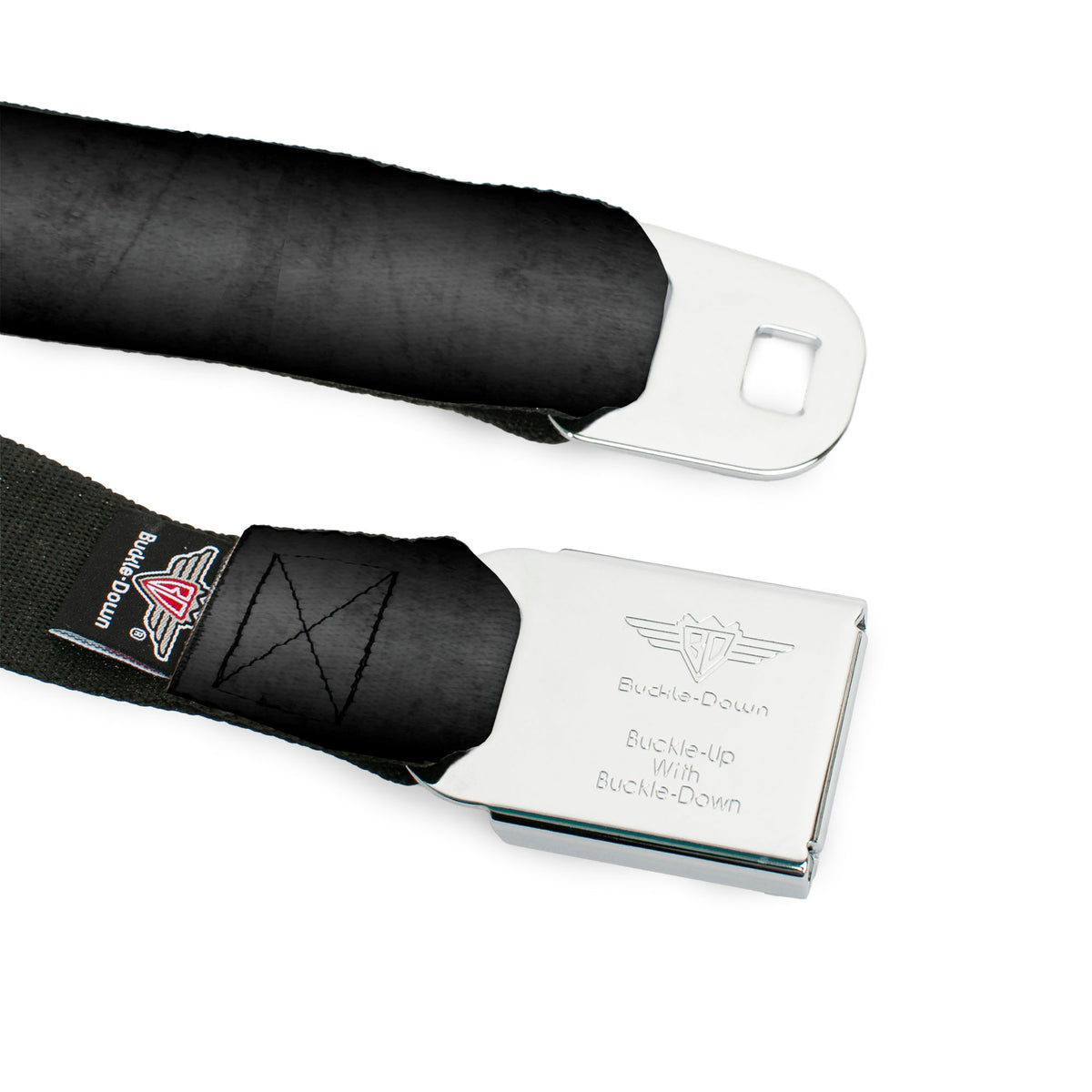 DODGE Full Color Gray Red Seatbelt Belt - Dodge 100th Anniversary Logo Black-Gray Fade/Red Webbing Seatbelt Belts Dodge