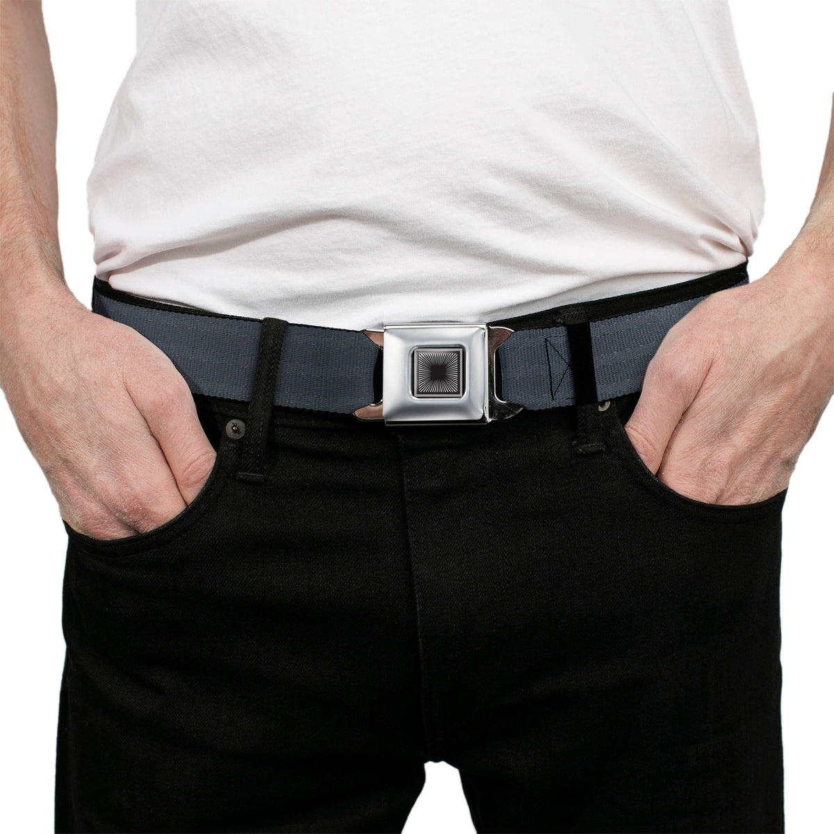 Starburst Seatbelt Belt - Black Panel Webbing Seatbelt Belts Buckle-Down