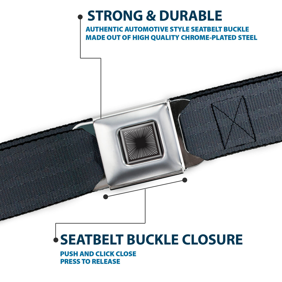 Starburst Seatbelt Belt - Black Panel Webbing Seatbelt Belts Buckle-Down
