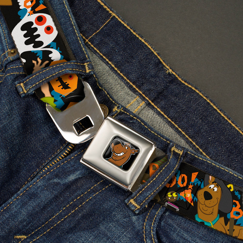 Scooby Doo Face Full Color Black Seatbelt Belt - Scooby Doo Halloween2/Ghosts BOO! Webbing Seatbelt Belts Scooby Doo