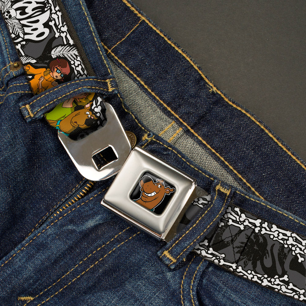 Scooby Doo Face Full Color Black Seatbelt Belt - SCOOBY DOO Group Pose/Bones Webbing Seatbelt Belts Scooby Doo