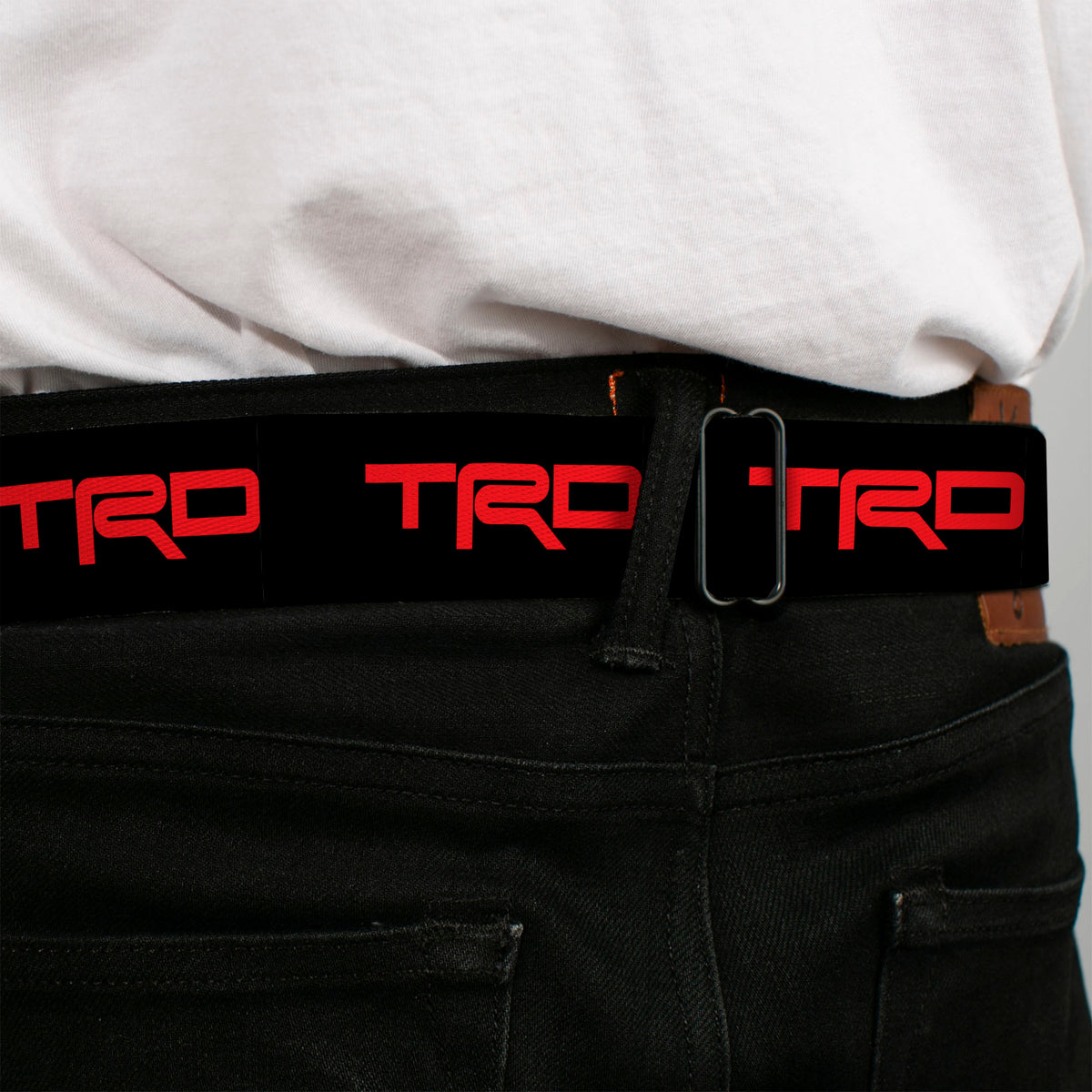 Toyota Racing Development TRD Logo Full Color Black/Red Seatbelt Belt - Toyota Racing Development TRD Logo Black/Red Webbing Seatbelt Belts Toyota