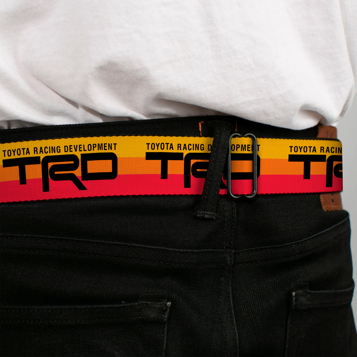 Toyota Racing Development TRD Logo Full Color Orange/Black Seatbelt Belt - TOYOTA RACING DEVELOPMENT TRD Logo Rally Stripe Sunset Webbing Seatbelt Belts Toyota