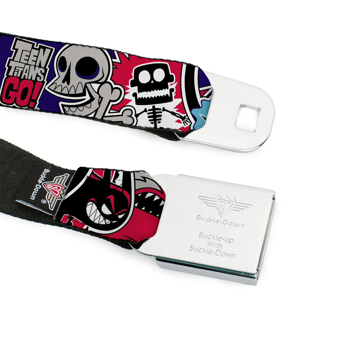 TEEN TITANS GO! Full Color Black Blue Yellow Seatbelt Belt - TEEN TITANS GO! RAVEN/Demon/Trigon Purple Webbing Seatbelt Belts DC Comics