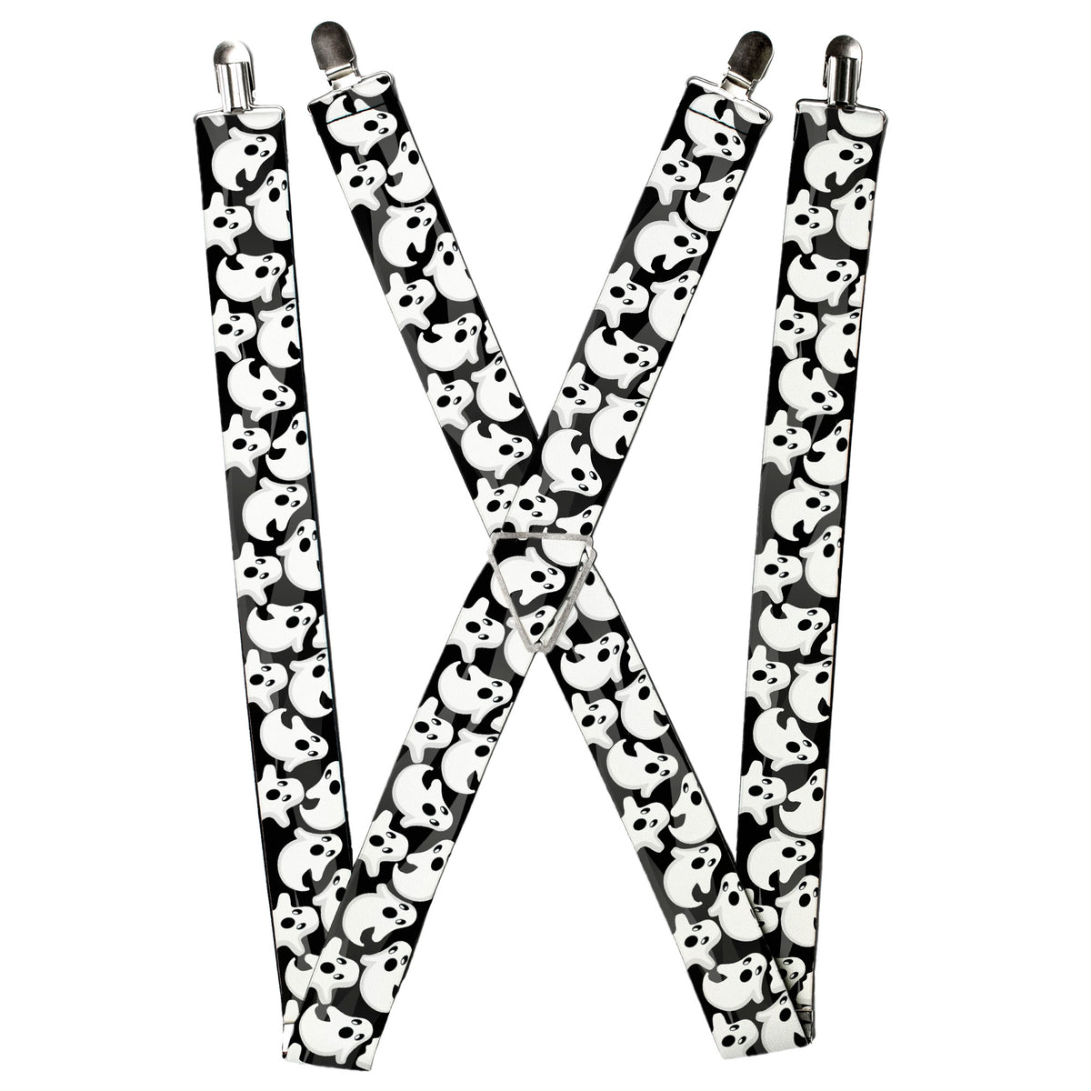 Suspenders - Ghosts Scattered Black/White Suspenders Buckle-Down