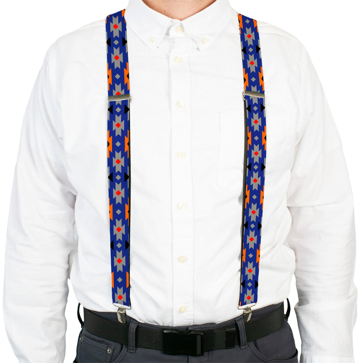 Suspenders - Navajo Gray/Blue/Orange/Black Suspenders Buckle-Down