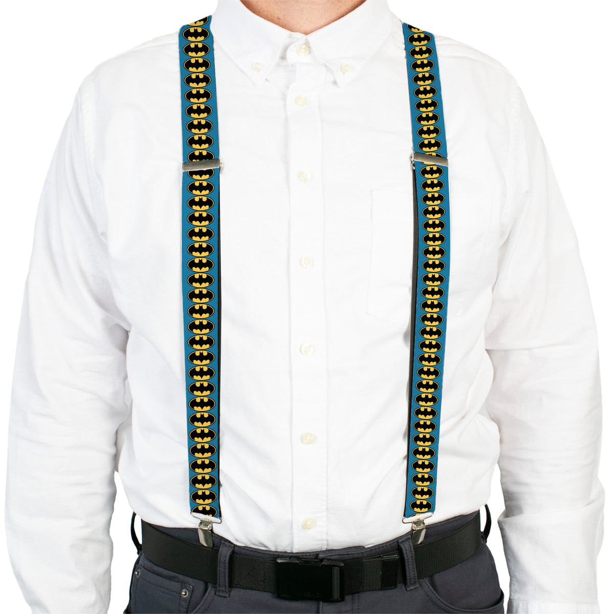 Suspenders - Bat Signal-3 Blue/Black/Yellow Suspenders DC Comics