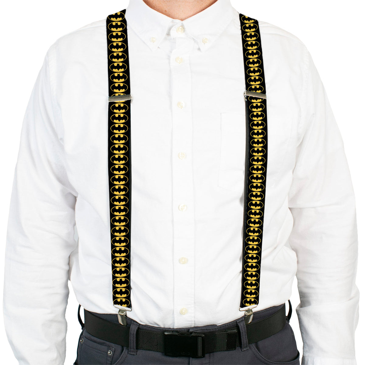 Suspenders - Bat Signal-2 Black/Yellow/Black Suspenders DC Comics