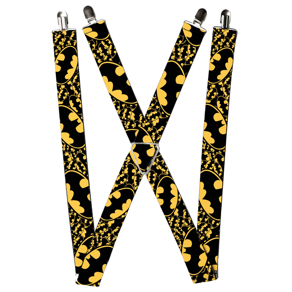 Suspenders - Bat Signals Stacked w/CLOSE-UP Yellow/Black Suspenders DC Comics