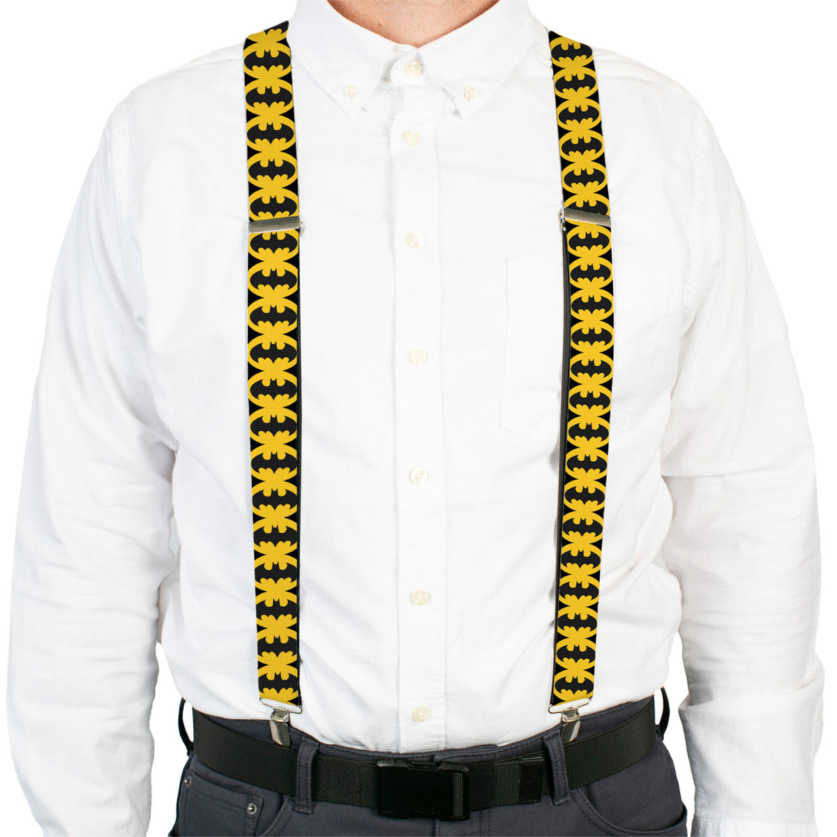 Suspenders - Bat Signal-5 Black/Yellow/Black Suspenders DC Comics