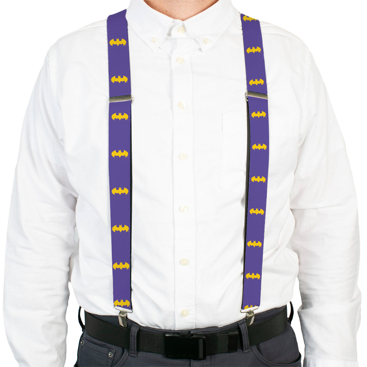 Suspenders - Bat Logo Purple/Gold Suspenders DC Comics