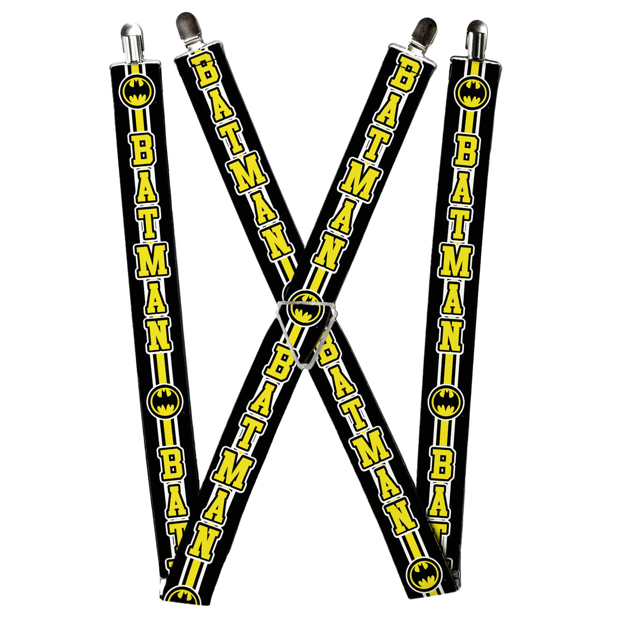 Suspenders - BATMAN/Bat Signal Triple Stripe Black/White/Yellow Suspenders DC Comics