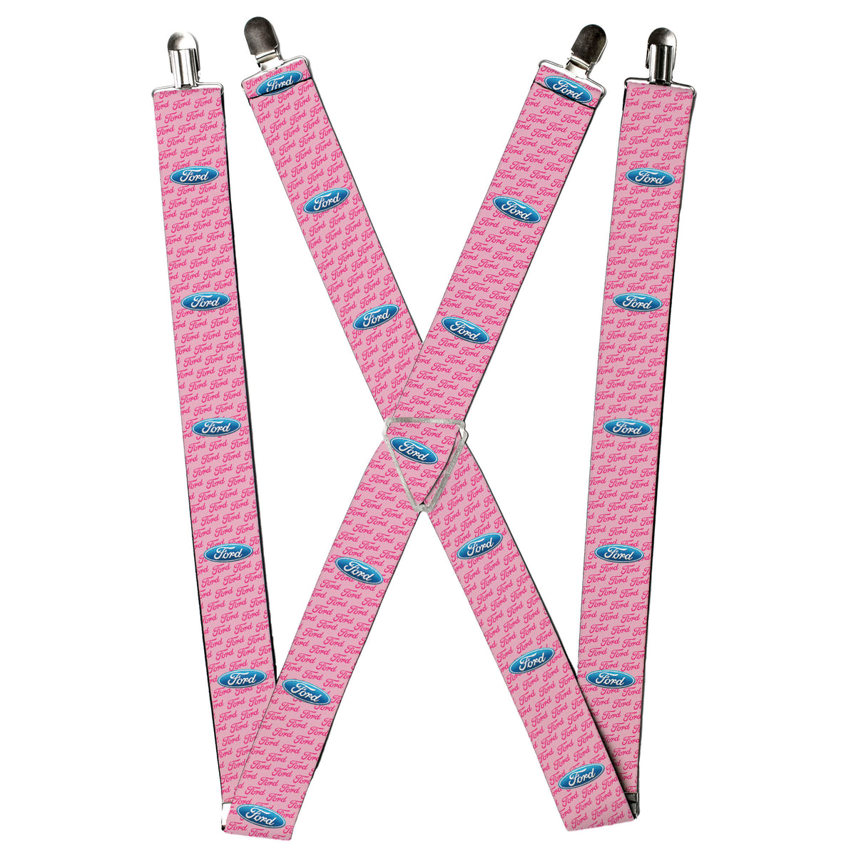 Suspenders - Ford Oval w/Text PINK REPEAT Suspenders Ford