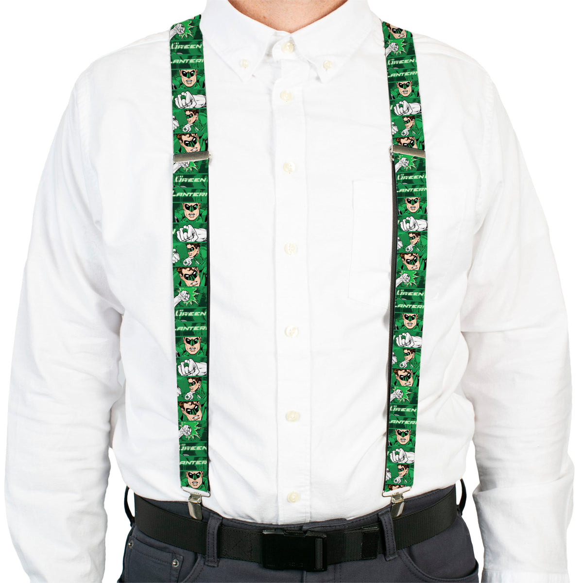 Suspenders - Green Lantern Green Glow w/Text Suspenders DC Comics
