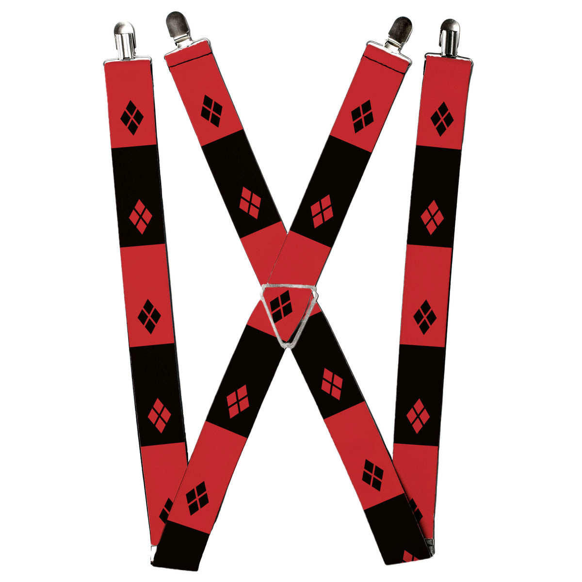 Suspenders - Harley Quinn Diamond Blocks2 Red/Black Black/Red Suspenders DC Comics