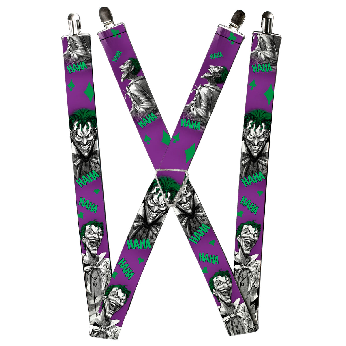 Suspenders - Joker Laughing Poses HAHA Purple/Green/Black/White Suspenders DC Comics