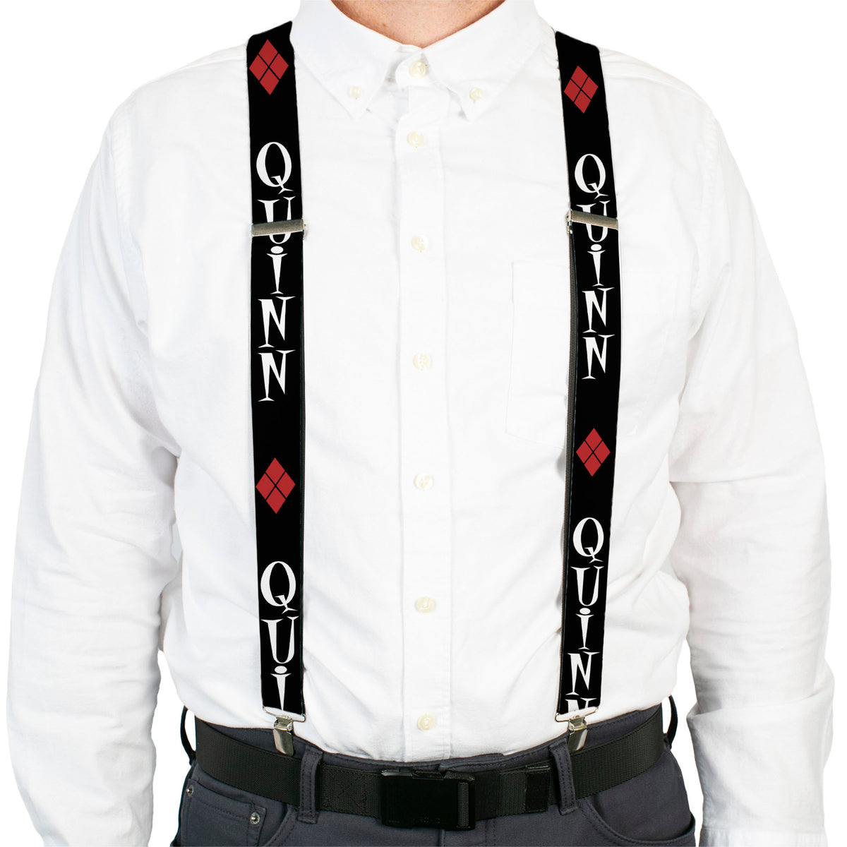 Suspenders - HARLEY/Diamonds Red/Black/White + QUINN/Diamonds Black/Red/White Suspenders DC Comics