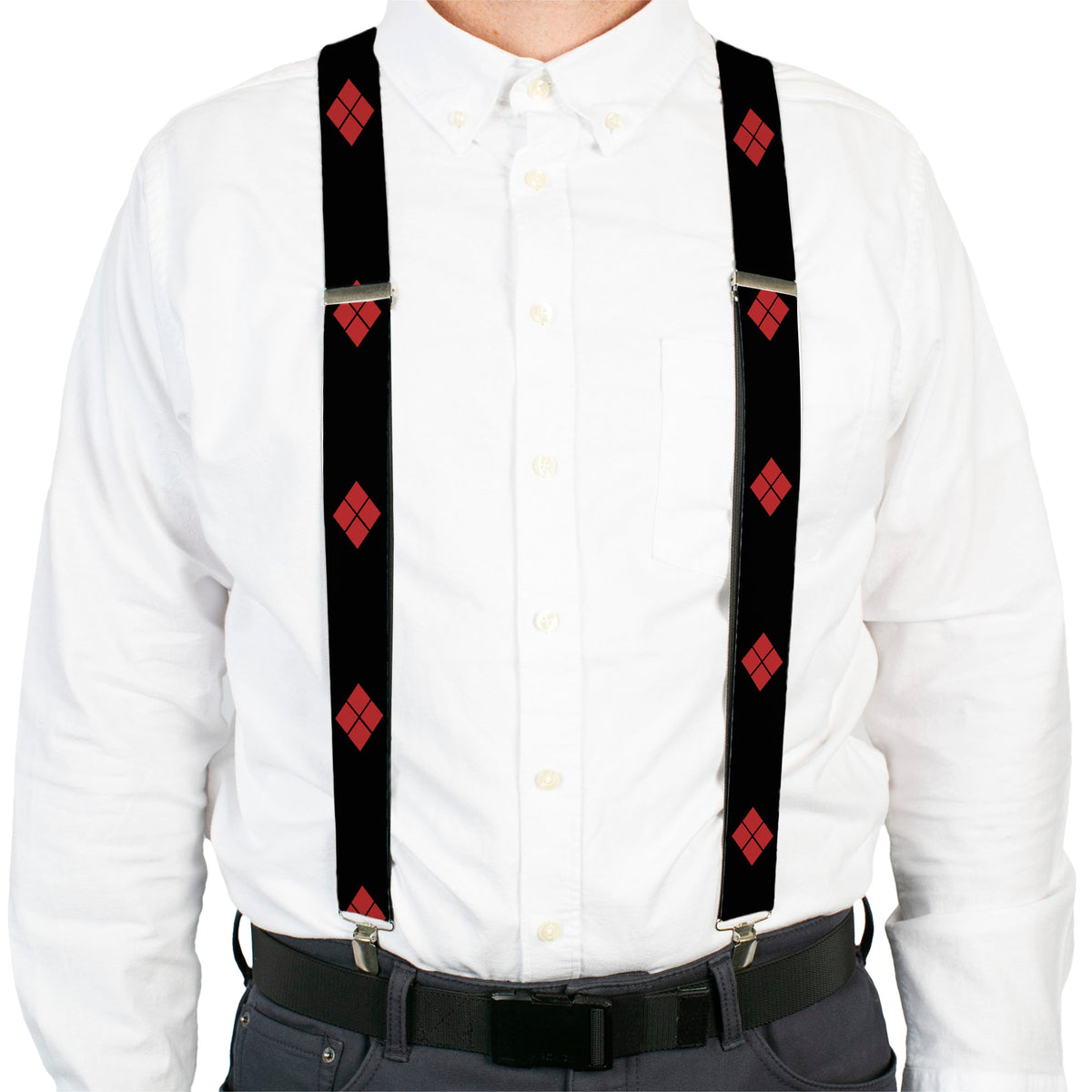 Suspenders - Harley Quinn Diamonds Red/Black + Black/Red Suspenders DC Comics