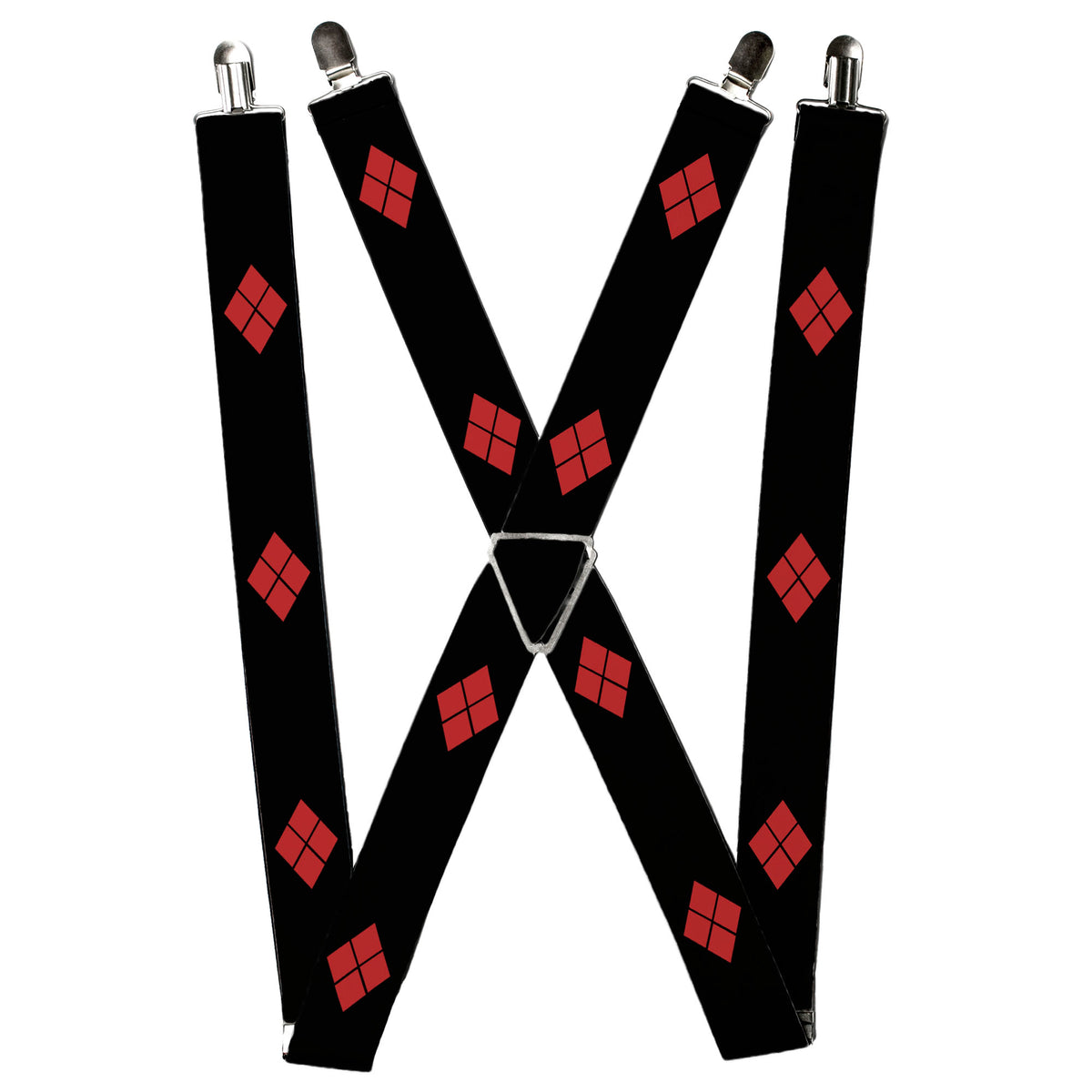 Suspenders - Harley Quinn Diamonds Red/Black + Black/Red Suspenders DC Comics