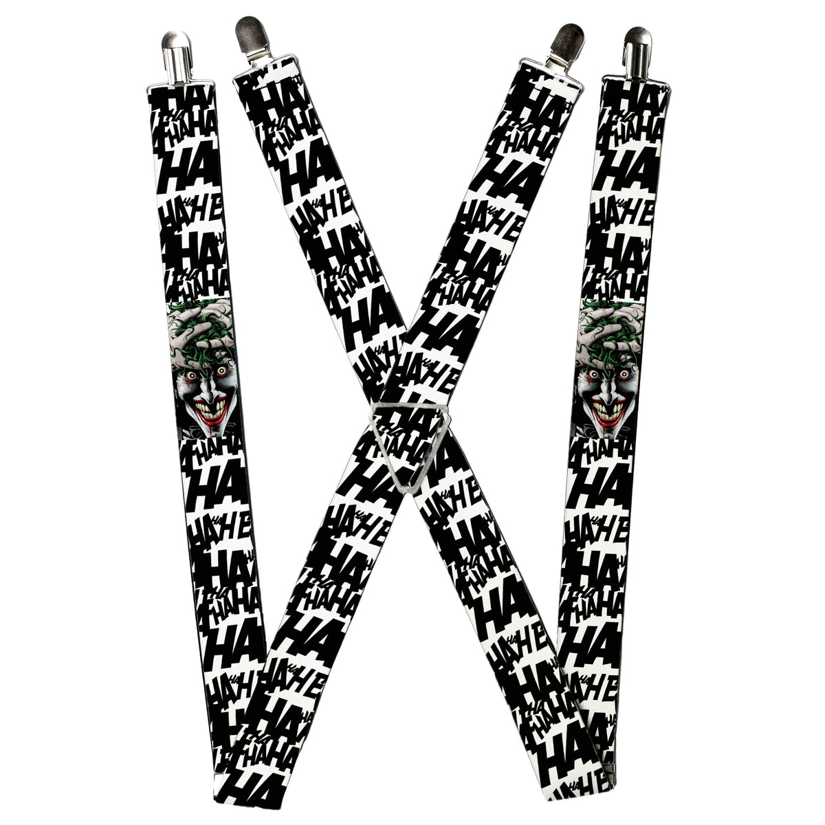 Suspenders - Joker The Killing Joke Holding Head Pose/HAHAHA Repeat White/Black Suspenders DC Comics