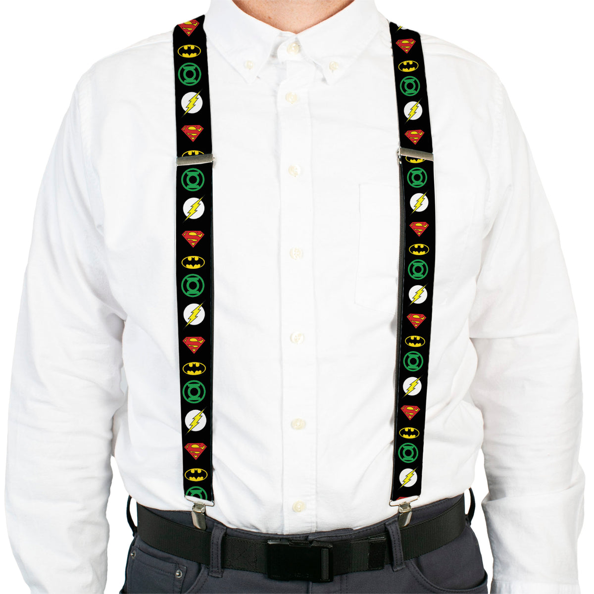 Suspenders - Justice League Superhero Logos Suspenders DC Comics