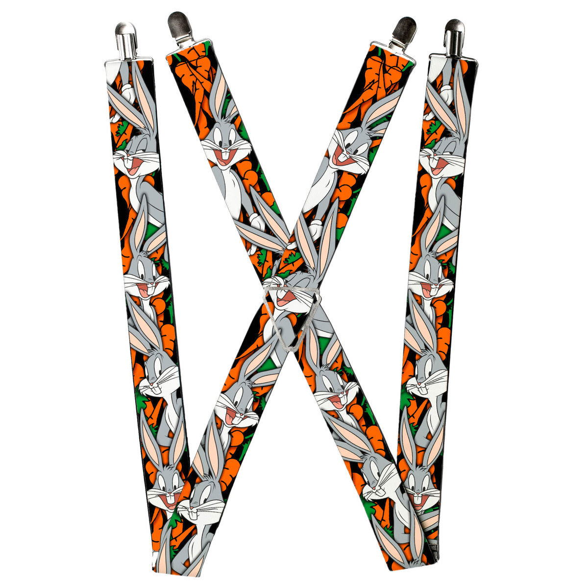 Suspenders - Bugs Bunny Expressions/Carrots Black Suspenders Looney Tunes