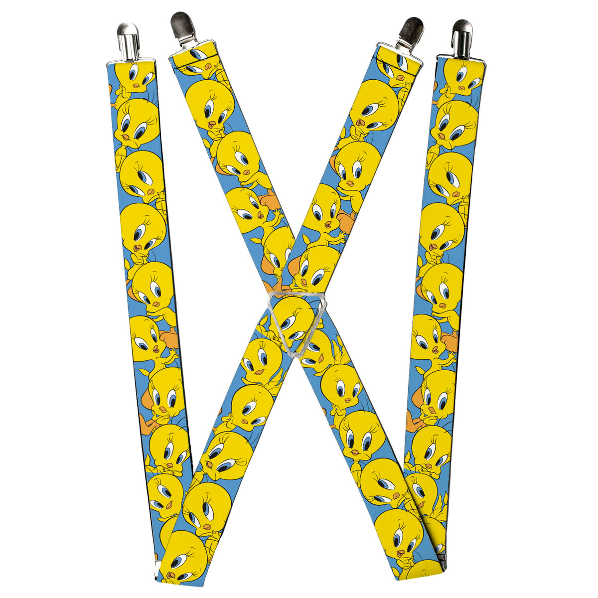 Suspenders - Tweety Bird Poses Baby Blue Suspenders Looney Tunes