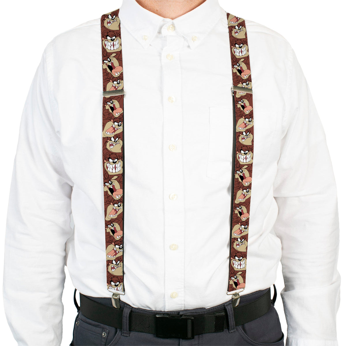 Suspenders - Tasmanian Devil Expressions Brown Suspenders Looney Tunes