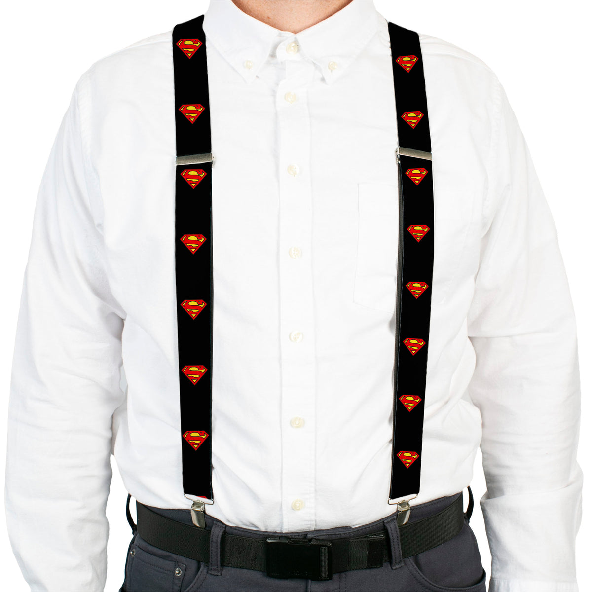 Suspenders - Superman Shield Black Suspenders DC Comics