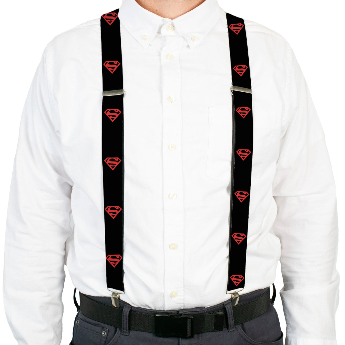 Suspenders - Superboy Shield Black/Red Suspenders DC Comics