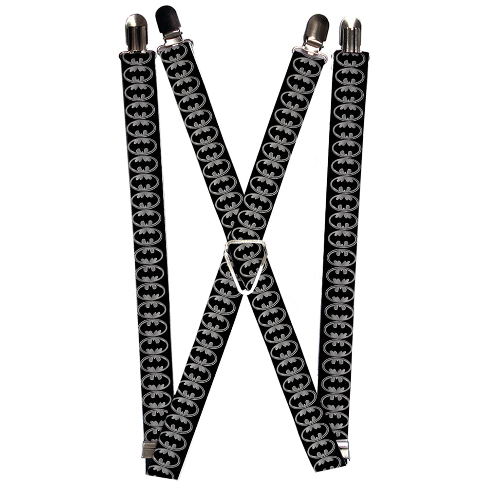Suspenders - Batman Shield Black/Silver Suspenders DC Comics 1.0-Inch Wide Regular