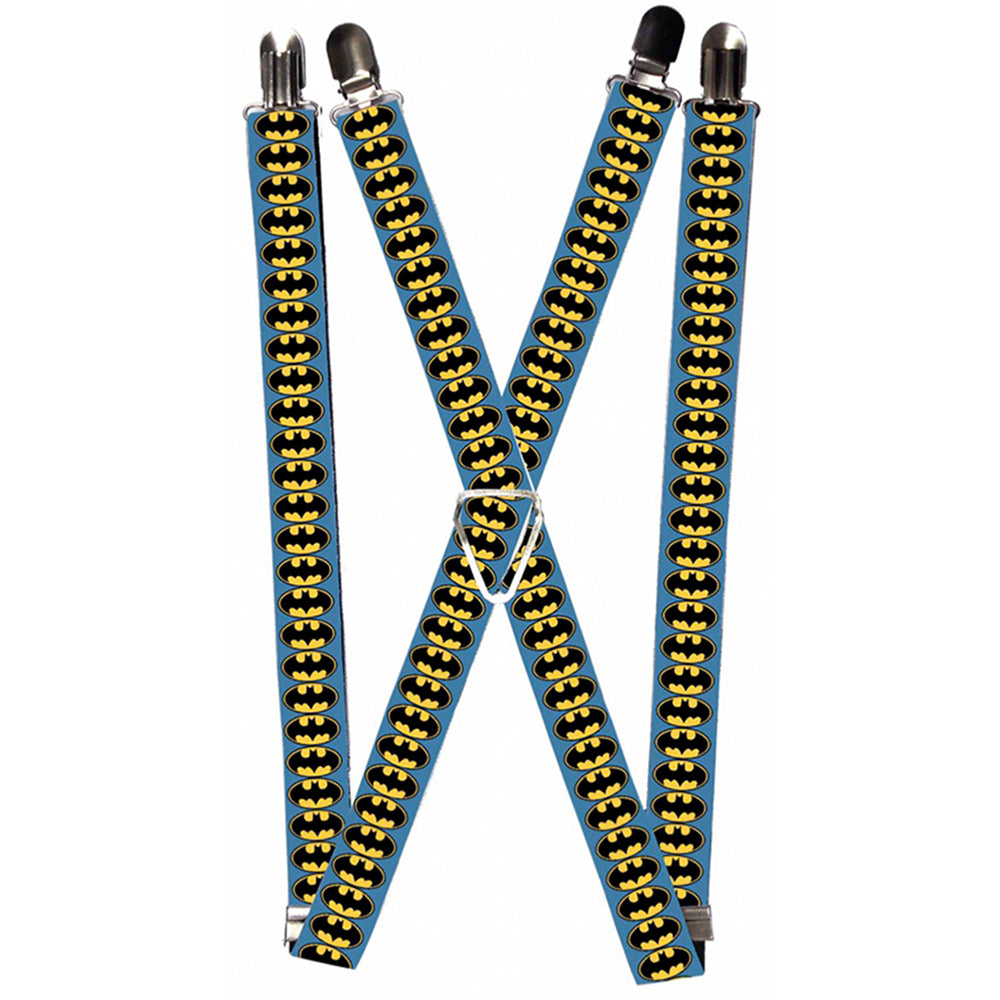 Suspenders - Bat Signal-3 Blue/Black/Yellow Suspenders DC Comics 1.0-Inch Wide Regular