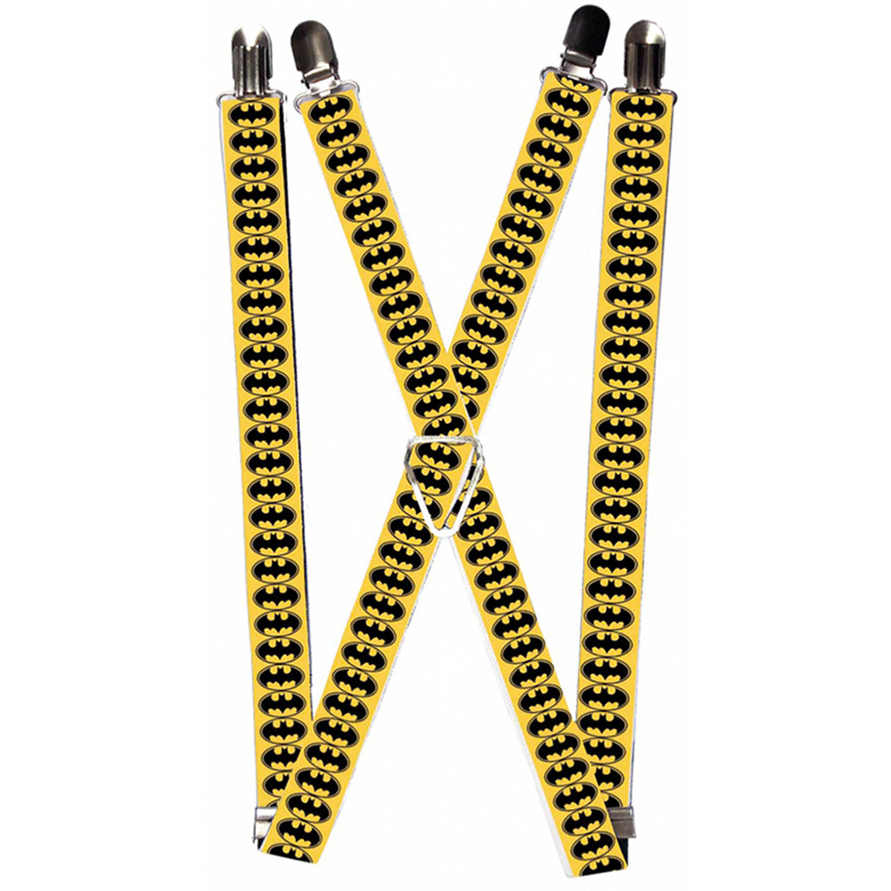 Suspenders - Bat Signal-3 Yellow/Black/Yellow Suspenders DC Comics 1.0-Inch Wide Regular