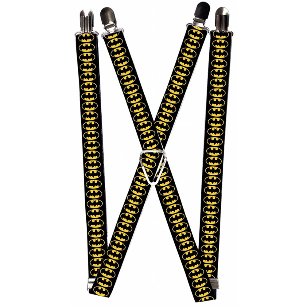 Suspenders - Bat Signal-2 Black/Yellow/Black Suspenders DC Comics