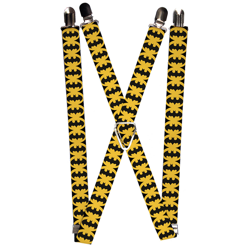 Suspenders - Bat Signal-5 Black/Yellow/Black Suspenders DC Comics 1.0-Inch Wide Regular