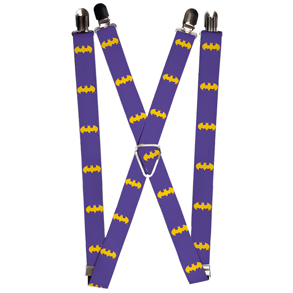 Suspenders - Bat Logo Purple/Gold Suspenders DC Comics 1.0-Inch Wide Regular