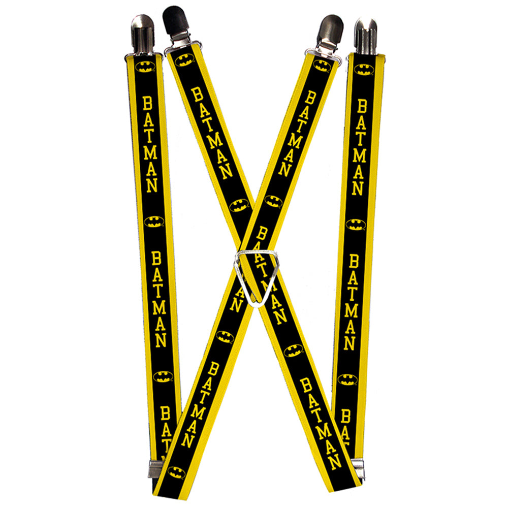 Suspenders - BATMAN/Logo Stripe Yellow/Black Suspenders DC Comics 1.0-Inch Wide Regular