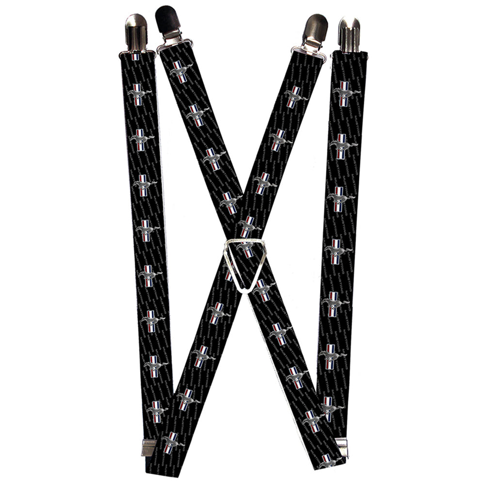 Suspenders - Ford Mustang w/Bars REPEAT w/Text Suspenders Ford 1.0-Inch Wide Regular