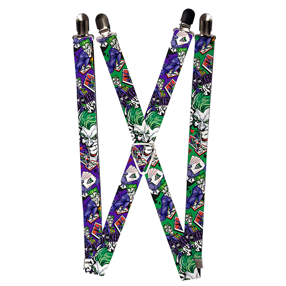 Suspenders - THE JOKER Playing Cards Poses Suspenders DC Comics 1.0-Inch Wide Regular