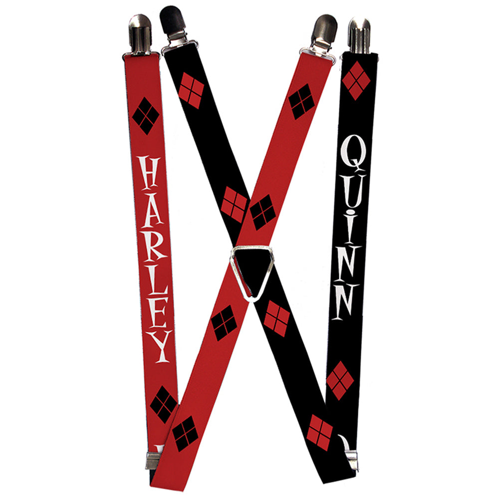 Suspenders - HARLEY/Diamonds Red/Black/White + QUINN/Diamonds Black/Red/White Suspenders DC Comics 1.0-Inch Wide Regular