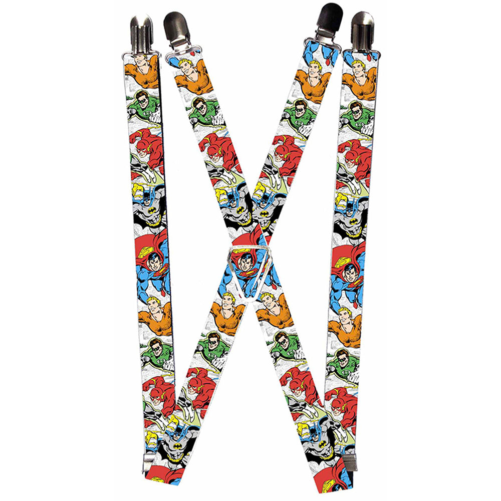 Suspenders - Justice League Superheroes CLOSE-UP Suspenders DC Comics 1.0-Inch Wide Regular