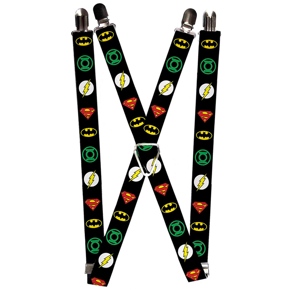Suspenders - Justice League Superhero Logos Suspenders DC Comics 1.0-Inch Wide Regular