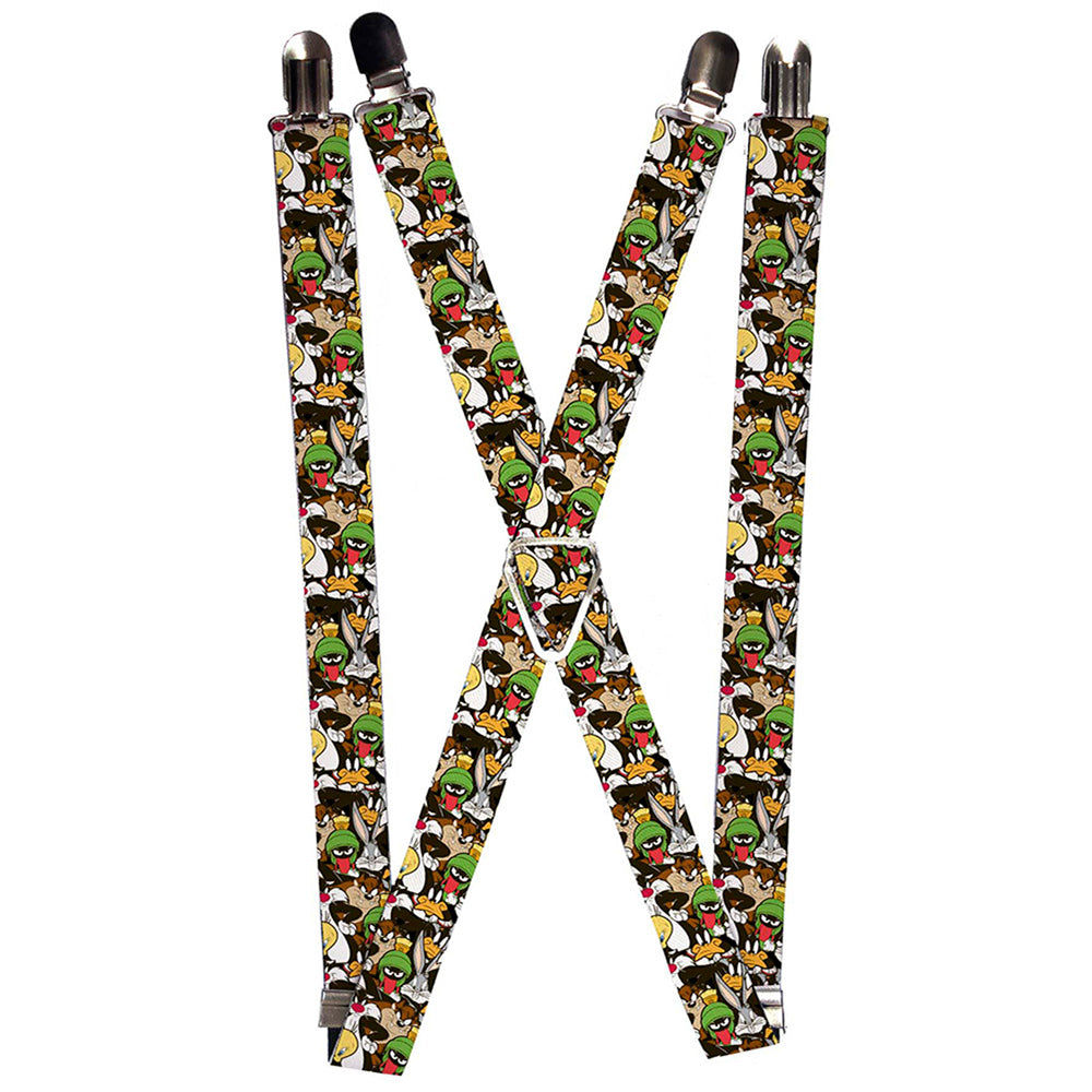 Suspenders - Looney Tunes 6-Character Stacked Collage3 Suspenders Looney Tunes 1.0-Inch Wide Regular