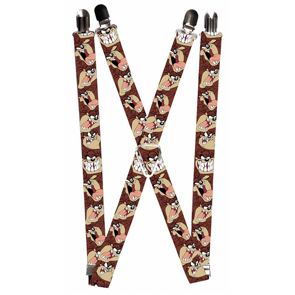 Suspenders - Tasmanian Devil Expressions Brown Suspenders Looney Tunes 1.0-Inch Wide Regular