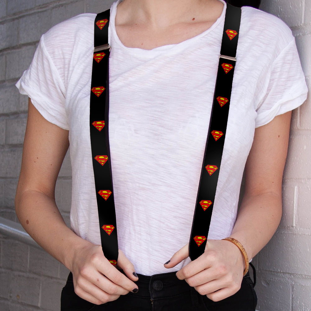 Suspenders - Superman Shield Black Suspenders DC Comics